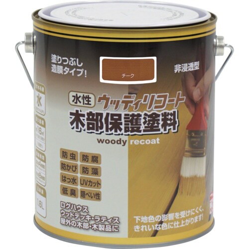 ニッぺ 水性ウッディリコート 1.6L チーク 3