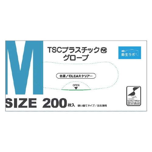TSCプラスチック手袋Mサイズ200枚入り/10箱