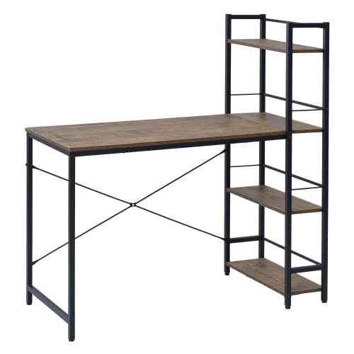 ラック付きデスク ブラウン