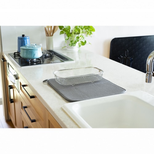 すっきり暮らす水切りかご浅型マットセット