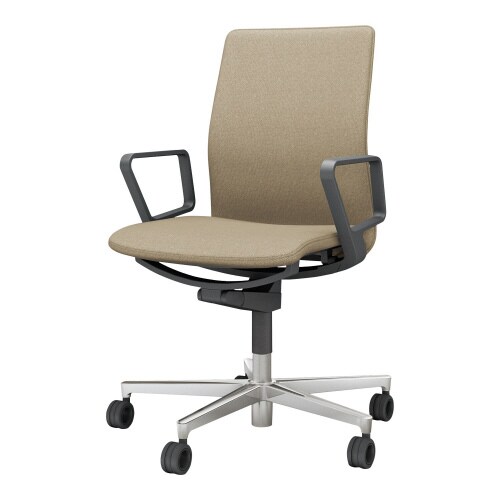 チェア ファブレ ポリッシュ脚 プレーン 肘付