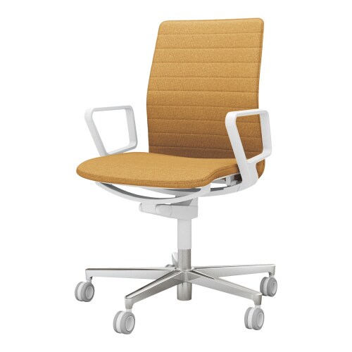 チェア ファブレ ポリッシュ脚 ストライプ 肘付