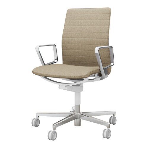 チェア ファブレ ポリッシュ脚ストライプ アルミ肘