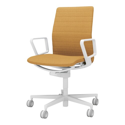 チェア ファブレ ホワイト脚 ストライプ 肘付