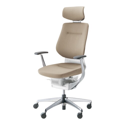 チェア イング アルミ脚 ヘッドレスト付 肘付