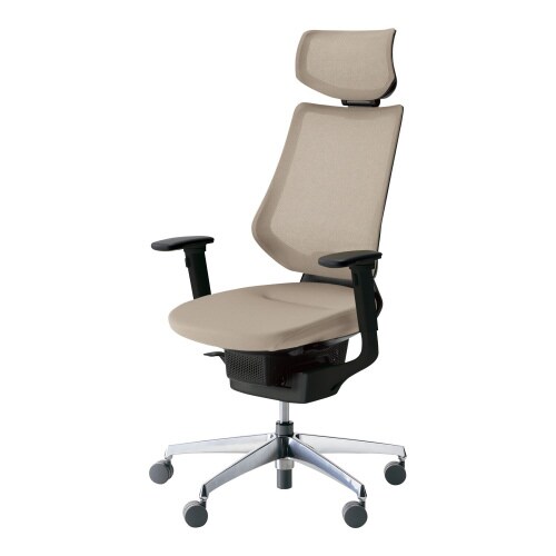 チェア イング アルミ脚 ヘッドレスト付 肘付