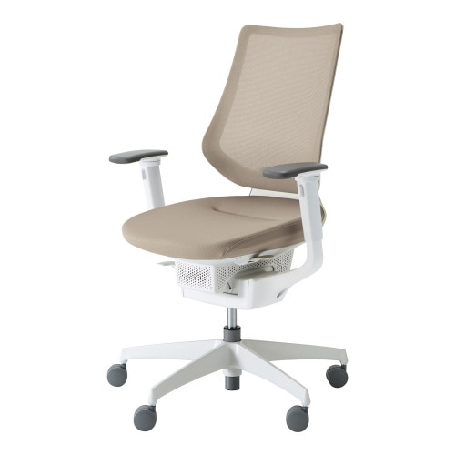 チェア イング ホワイト脚 バーチカル 肘付