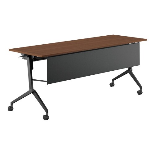 フラップ天板会議テーブル リーフライン 幕板・棚付