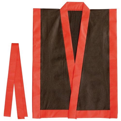 カラー不織布 エイサー打掛 黒(襟赤)S 帯付