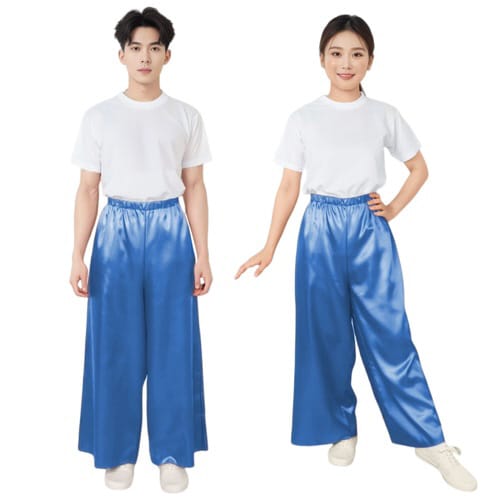 ソフトサテン ズボン LL 青