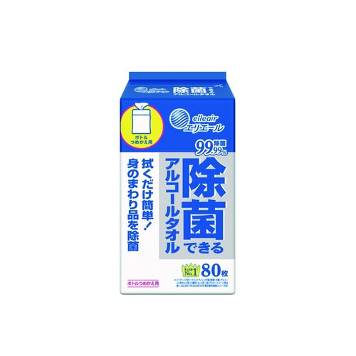 エリエール除菌アルコールタオル詰替用80枚入×12