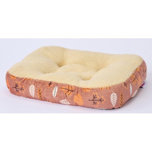 もこもこスクエアクッション リーフブラウ