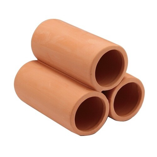 癒し水景素焼きの隠れ家丸土管ミニ3連