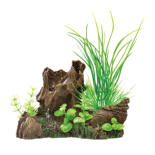 癒し水景MIXプランツロック茶