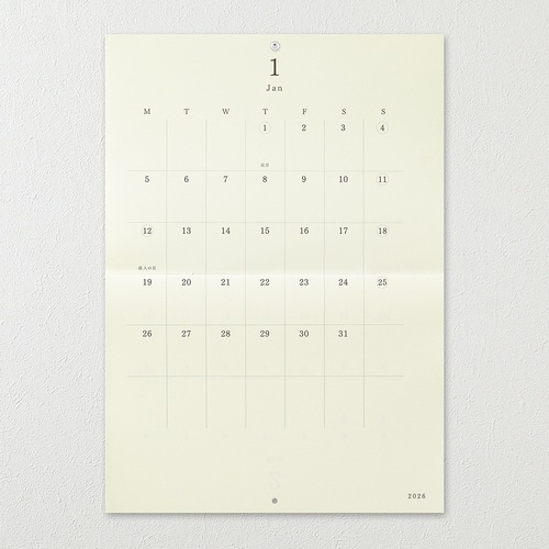 2026壁掛カレンダーMDカレンダーA3 二つ折り