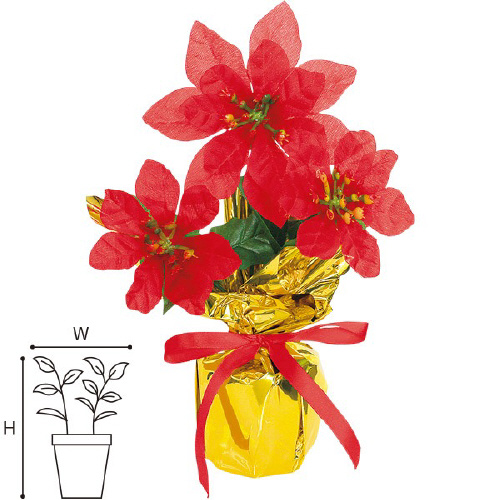 ポインセチアラッピングポット