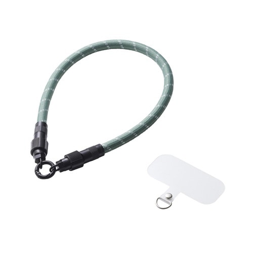 スマホストラップ ケーブル 2in1 グリーン