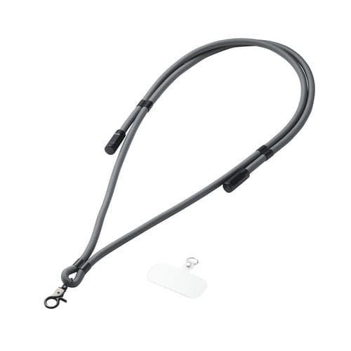 スマホストラップ ケーブル 2in1 ブラック