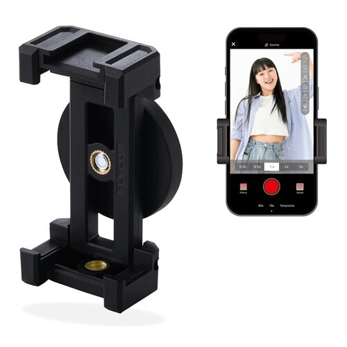 スマホスタンド マグネット壁固定 ブラック