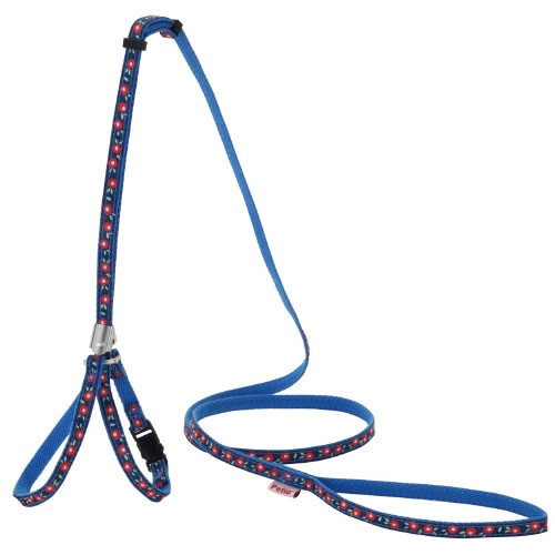 猫小町ハーネスリード 椿 ブルー