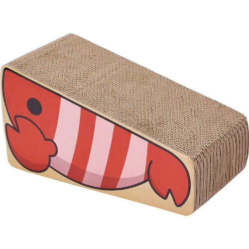 猫用おもちゃ 立体つめみがきエビ×2