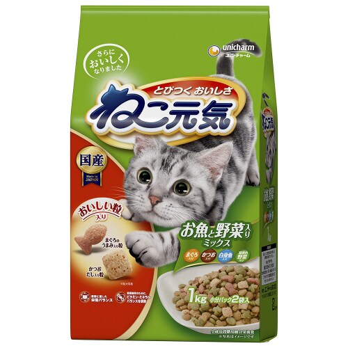 ねこ元気お魚と野菜入りミックスまぐろ・か