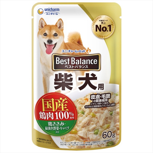 ベストバランス国産鶏ささみパウチ柴犬用