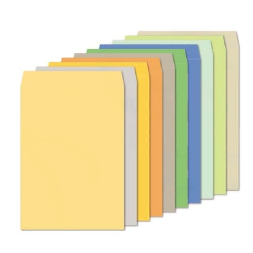 角A4封筒カラークラフトウグイス 〒枠なし500枚