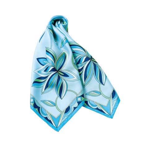 スカーフ リーフプリント グリーン