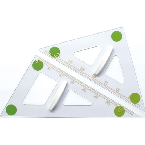 透明PETボトルリサイクル三角定規 長辺