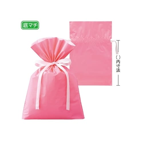 【20枚】梨地リボン付きギフトバッグ ピ