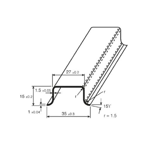 DINレール トップハット(深い) 溝な