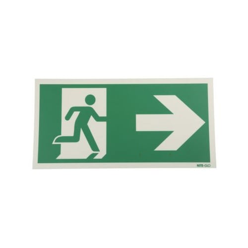 ランプなし非常口標識 プラスチック 緑/