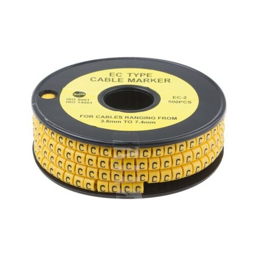 ケーブルマーカー 黄色地に黒 1セット(