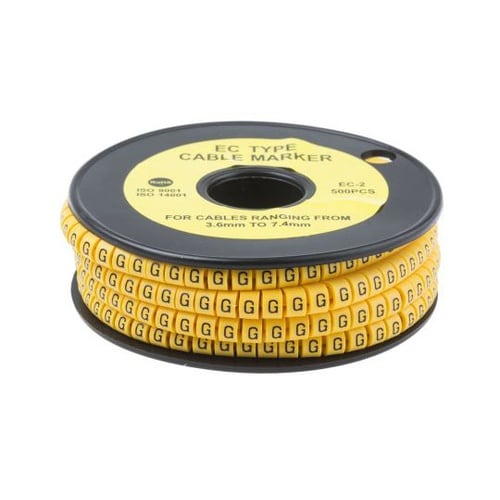 ケーブルマーカー 黄色地に黒 1セット(