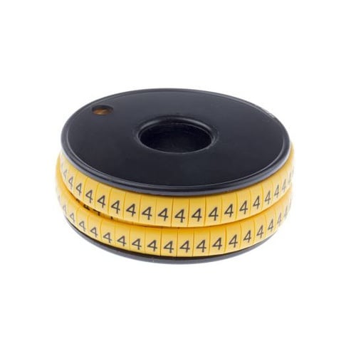 ケーブルマーカー 黄色地に黒 1セット(