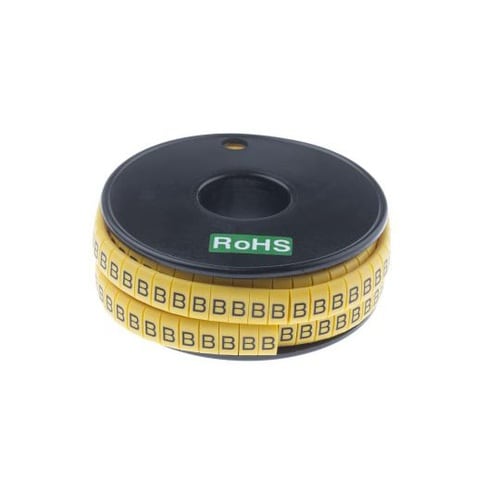 ケーブルマーカー 黄色地に黒 1セット(