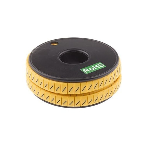 ケーブルマーカー 黄色地に黒 1セット(