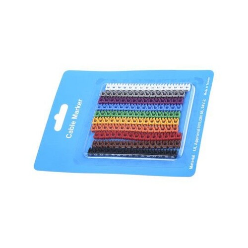 ケーブルマーカー 黒、茶、緑、グレー、オ