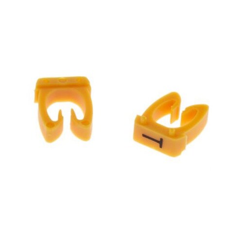 ケーブルマーカー 黄色地に黒 1袋(19