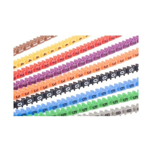 ケーブルマーカー 黒、茶、緑、グレー、オ