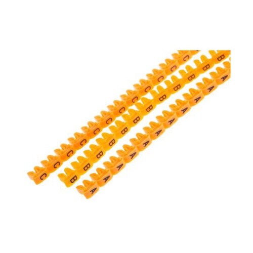 ケーブルマーカー 黄色地に黒 1袋(32