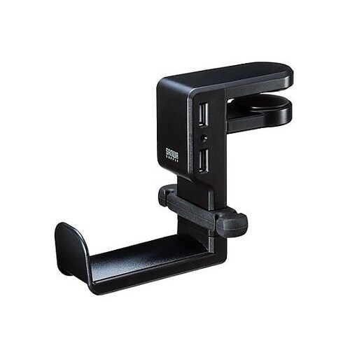 回転式ヘッドホンフック(USBポート付)