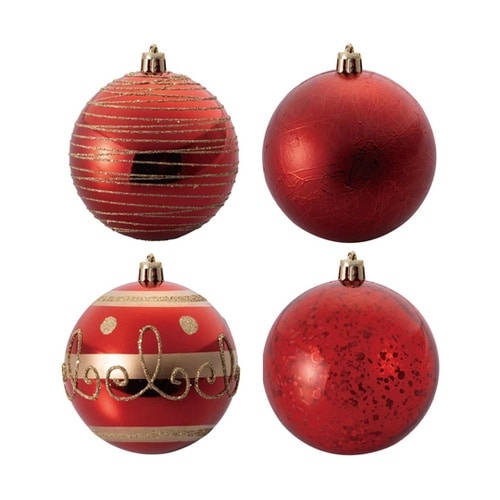 プラスチックオーナメントボール レッド