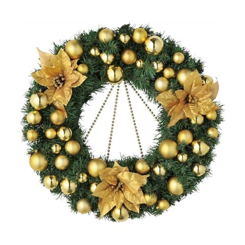 クリスマスビーズリース ゴールド 50c