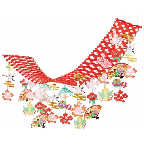 華やか扇正月プリーツハンガー 180cm