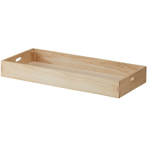 木製トレー付きワゴン ホワイト ナチュラ