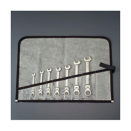 7本組 ラチェット片目片口スパナ(首振型