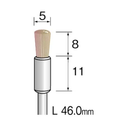 毛ブラシ エンド 豚毛 ハード φ5(1