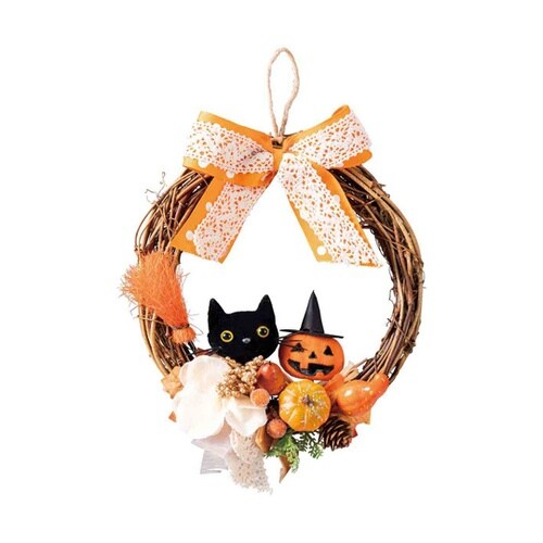 ハロウィン黒ネコミニリース 大 37−9